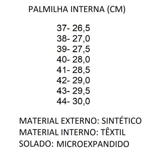 tabela tamanho 031